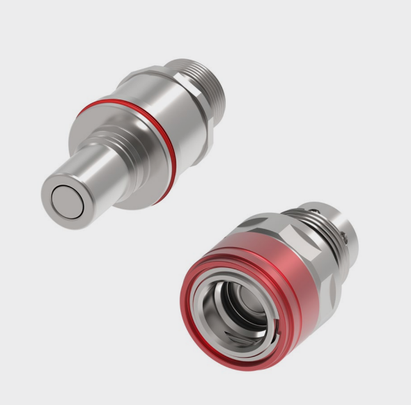 Danfoss MQD / MQDB 快拆接頭產品示意圖（白底）